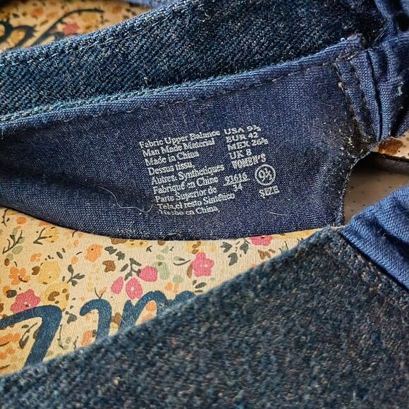 American Eagle Denim Ballet Flats Bow Slingback - Size 9.5 - Picture 5 of 8